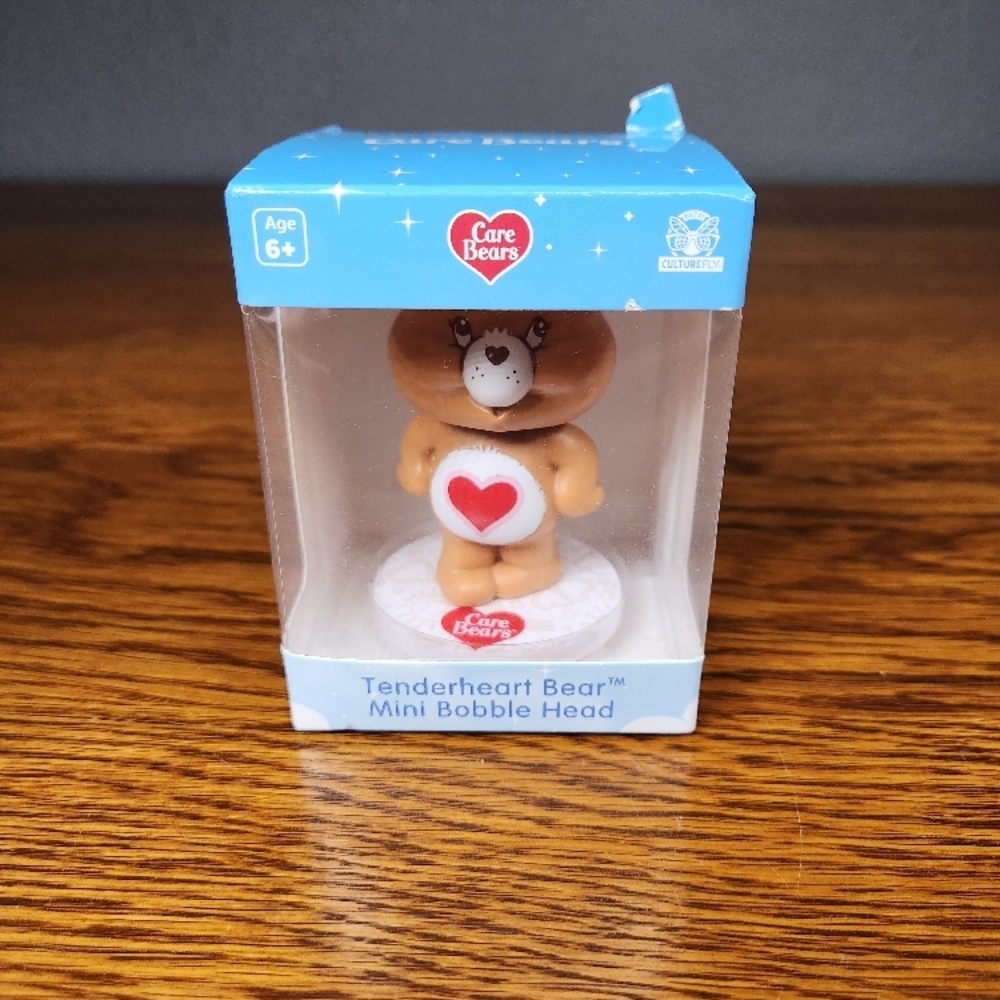 Care Bears Tenderheart Bear Mini Bobble Head - Brown with Red Heart